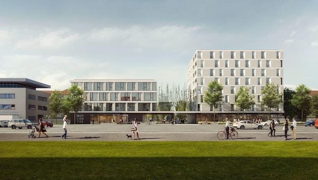 Bis Ende 2025 entstehen in der Prinz Eugen Straße ein Ärztezentrum und 46 Wohnungen. (Bild: expressiv.at)