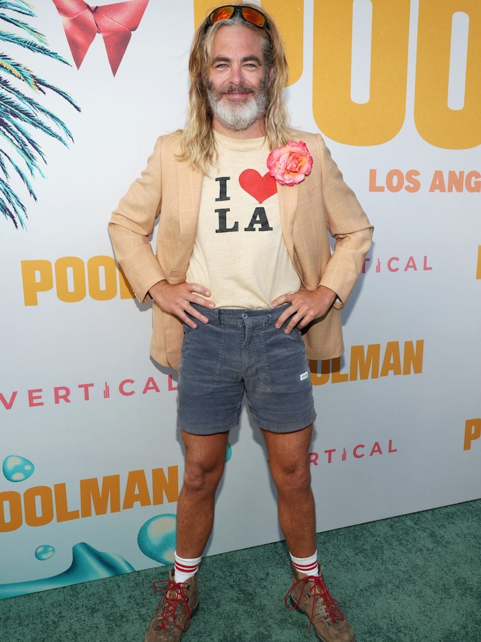 Chris Pine's premiere look was pretty weird.