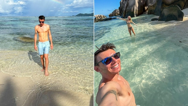 Stefan Kraft is on vacation in the Seychelles with his wife. (Bild: Facebook.com/Stefan Kraft)