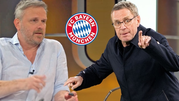 Didi Hamann (left) is critical of Ralf Rangnick's possible involvement with Bayern. (Bild: APA/Sky, APA/GEORG HOCHMUTH)