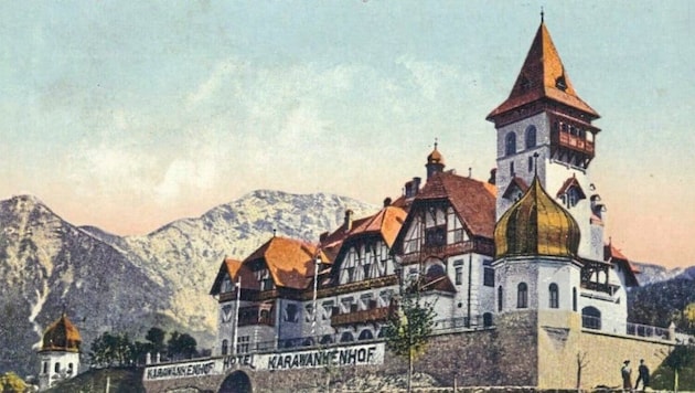 Der Karawankenhof in Unterbergen war nicht nur bei Urlaubern beliebt, sondern auch ein Ansichtskarten-Motiv. (Bild: AAvK/TAÖ)
