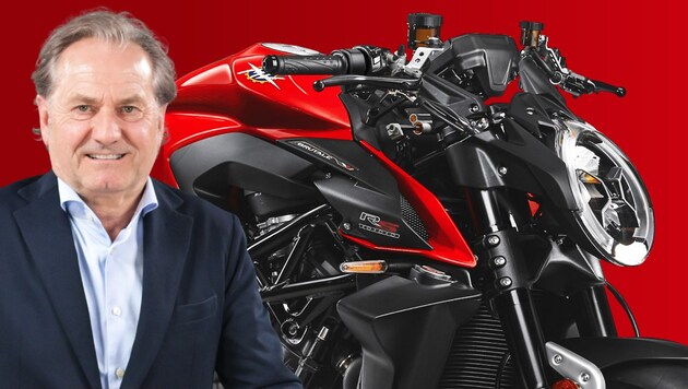 Hubert Trunkenpolz, Vorstand bei Pierer Mobility, zieht nun bei MV Agusta die Fäden. Zu tun gibt’s bei der Italo-Marke genug. (Bild: Krone KREATIV/MV Agusta (2))