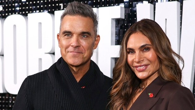Ayda Field and Robbie Williams have been married since 2010 and their love life is still going strong after almost 25 years. (Bild: picturedesk.com/Vianney Le Caer / AP / picturedesk.com)