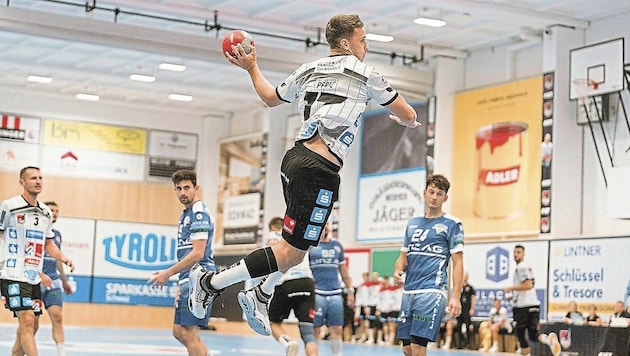 Filip Peric and the team from Schwaz want to perform better against Linz. (Bild: Handball Tirol/Kreidl)