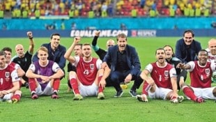 Bei der EURO 2021 jubelte Franco Foda mit Österreich über den Einzug in das Achtelfinale.  (Bild: AFP/AFP or licensors)