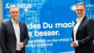 Quniqa-Landesdirektor Hannes Kuschnig und Vorstand der Sparte Kunde &amp; Markt, Peter Humer, ...