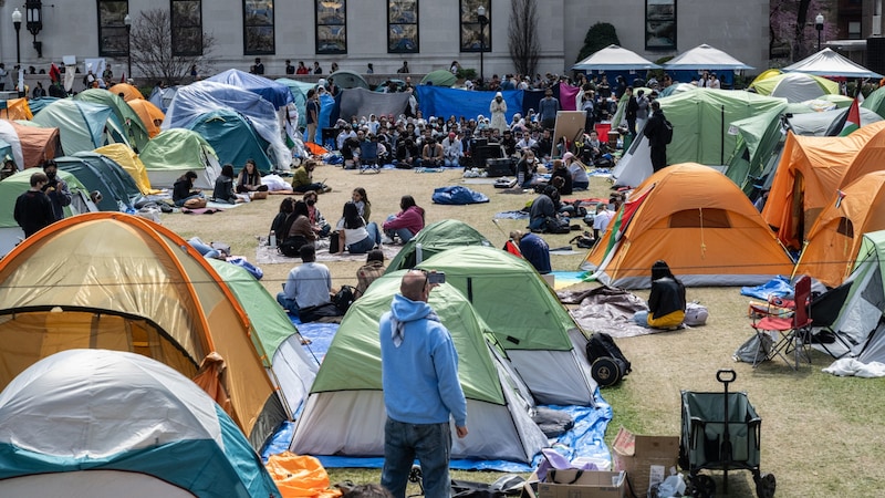 Protestcamp am Gelände der Columbia University in New York (Bild: 2024 Getty Images)