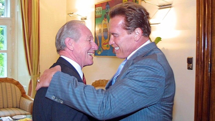 Krainer with Schwarzenegger, who saw him as a role model