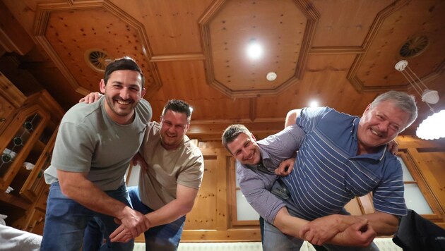 Florian Lindner, Anton Hollaus, Simon Schweinberger and Siegfried Gruber (from left) show that they still have what it takes.