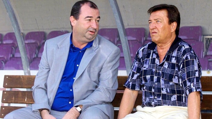 Trainer Otto Baric (re.) mit Sekretär Rudi Mirtl.