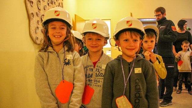 The kids from the practical kindergarten at BAfEP Oberwart learned a lot. (Bild: OBI Alexander Flaschberger)