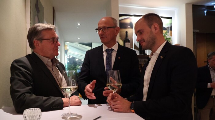 From left: Former LH Günther Platter, LH Anton Mattle and BM candidate Florian Tursky