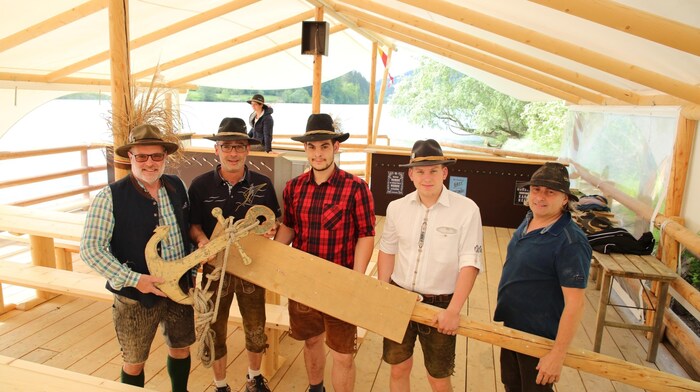 Founding father Robert Paulitsch with his power wood rafts.