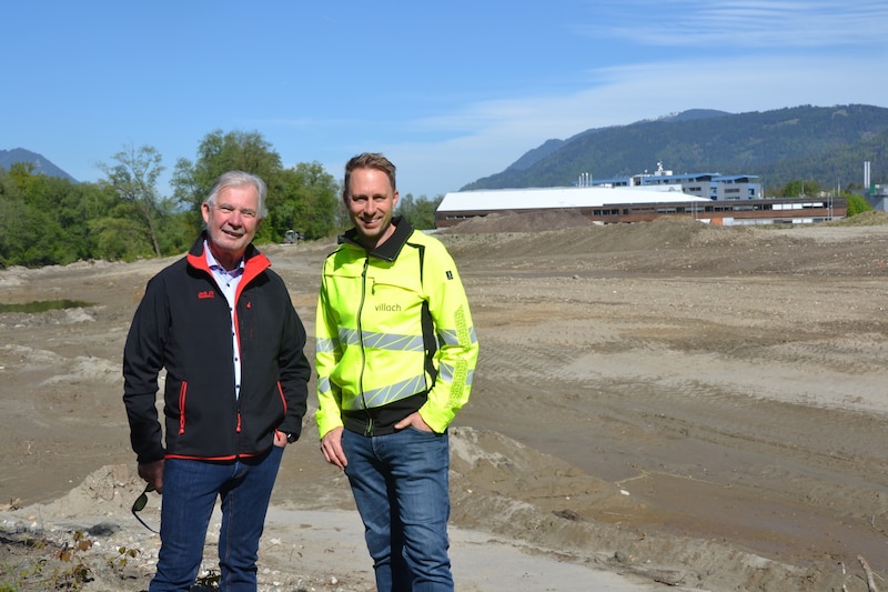 Stadtrat Harald Sobe und Gernot Enzinger (Abteilung Tiefbau) (Bild: Fister Katrin)