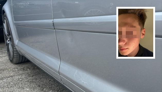 Der 19-Jährige, der in seinem Auto attackiert worden sein soll, hat Schmerzen im Gesicht und ein geschwollenes Auge. (Bild: Krone KREATIV/zVg, Krone KREATIV)