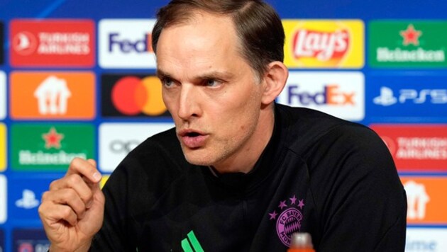 Thomas Tuchel at the press conference preview of the first leg against Real Madrid (Bild: AP)