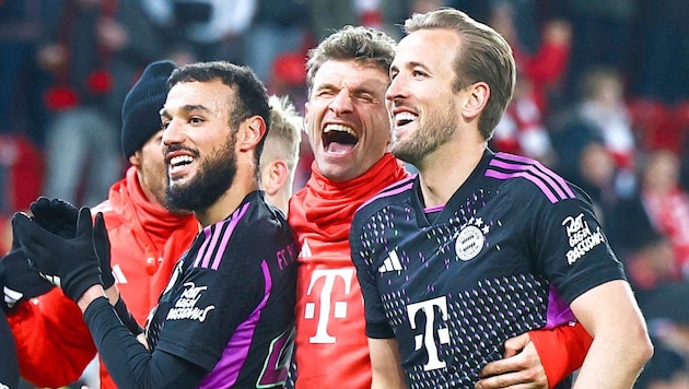 Bayern Munich are known in Spain as the "Bestia Negra", the black beast. Harry Kane (right) and Co. are ready for Real Madrid. (Bild: EPA)