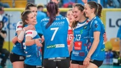 Jubel bei den Damen von TI-Volley (Bild: GEPA pictures)