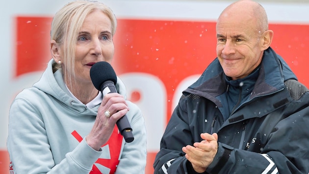 The ÖSV leadership with Roswitha Stadlober (left) is negatively surprised by FIS boss Johann Eliasch (right). (Bild: GEPA/GEPA pictures)