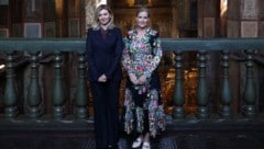 Olena Selenska und Herzogin Sophie in der Sophienkathedrale in Kiew. (Bild: APA/AFP/POOL/Anatolii STEPANOV)