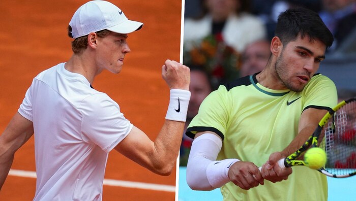 Jannik Sinner (l.) und Carlos Alcaraz