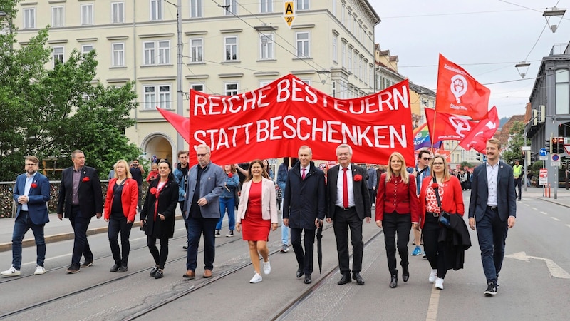 Die Parteispitze zeigte sich geeint (Bild: Jauschowetz Christian/Christian Jauschowetz)