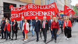 Die steirische SPÖ-Spitze am 1. Mai 2024 in Graz (Bild: Jauschowetz Christian/Christian Jauschowetz)