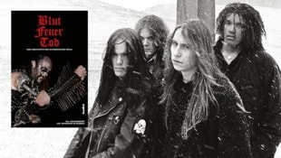 Das Buch „Blut, Feuer, Tod“ beleuchtet die schwedische Extreme-Metal-Szene detailliert. Unter anderem auch die Kultband Entombed. (Bild: Krone KREATIV/Entombed, Hannibal Verlag)