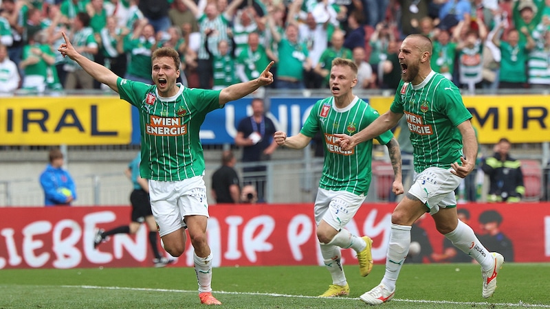 Der erste Treffer gelang Rapid vor der Pause. (Bild: GEPA/GEPA pictures)