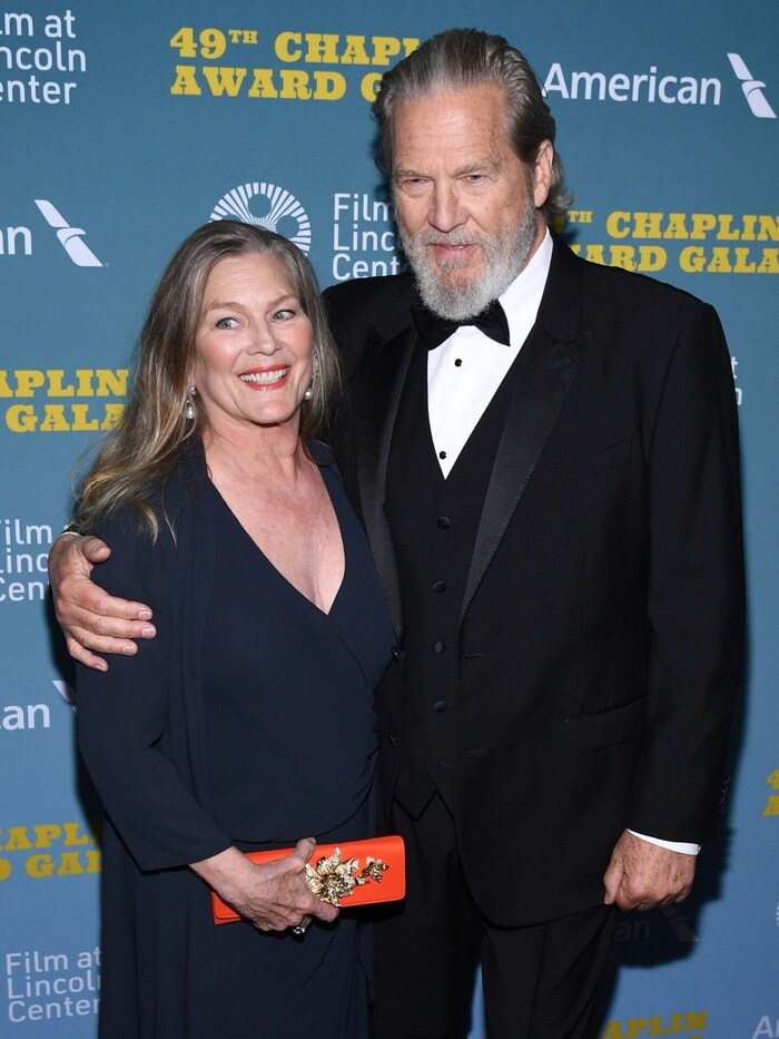 Susan Geston és Jeff Bridges a 49. Chaplin-díjátadón a New York-i Alice Tully Hallban 2024. ...