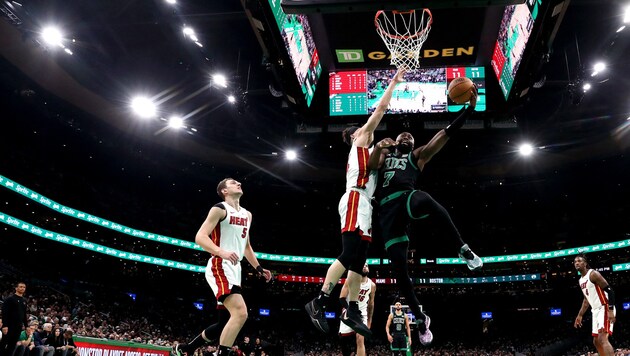 Jaylen Brown brachte es um 25 Punkte und sechs Rebounds. (Bild: APA/Getty Images via AFP/GETTY IMAGES/Maddie Meyer )