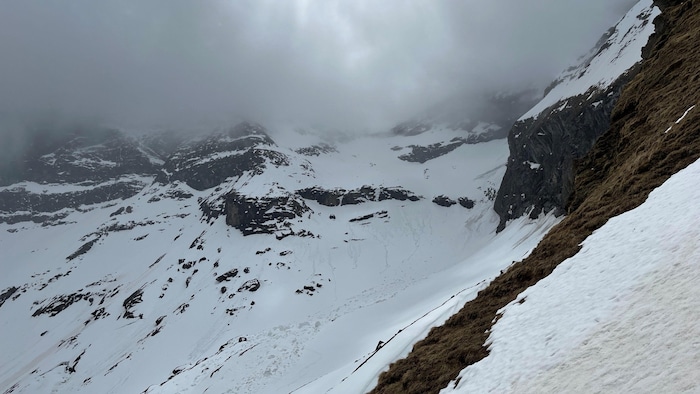 Der Blick auf das Hirzbachkees – die Absturzstelle des Alpinisten
