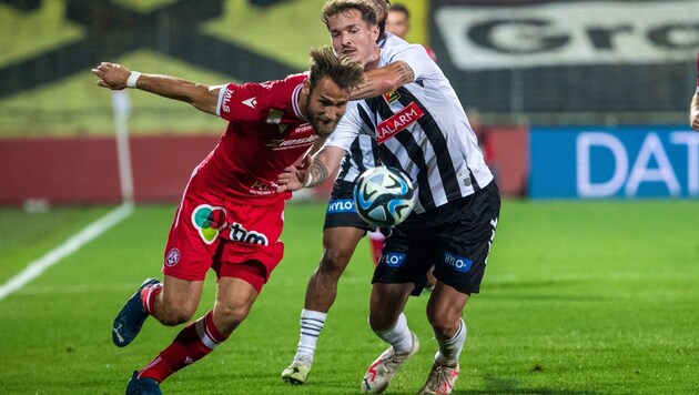 Daniel Maderner (left) and the GAK are probably unstoppable on their way to promotion. (Bild: GEPA pictures)