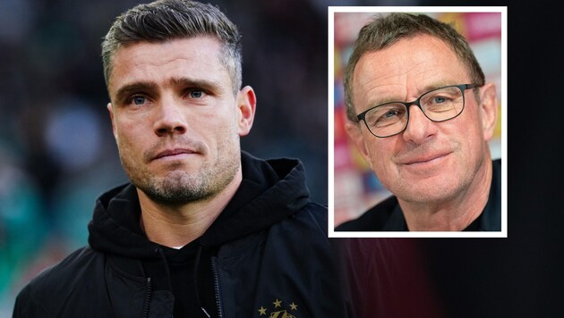 Robert Klauß, Ralf Rangnick (Bild: APA/EVA MANHART, GEPA)