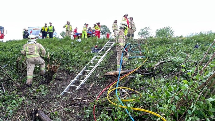 Das schwierige Terrain an der Unfallstelle.
