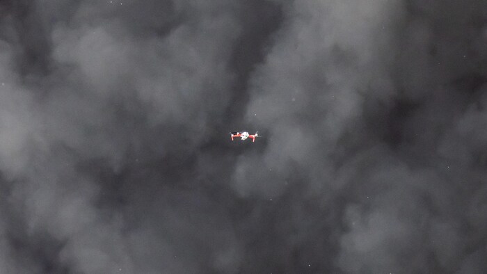 Drones help to detect sources of fire under the rubble.