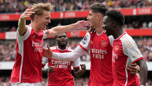 Arsenal auf dem Weg zur Meisterschaft? (Bild: AP ( via APA) Austria Presse Agentur/ASSOCIATED PRESS)