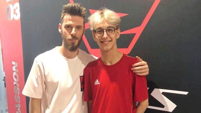 David de Gea (li.) mit Maximilian Rassi.