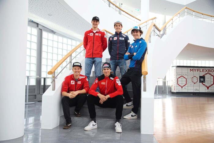 Noah Geihseder, Stefan and Thomas Rettenegger (2nd from left) and Niklas Skaardal (from left) as ...