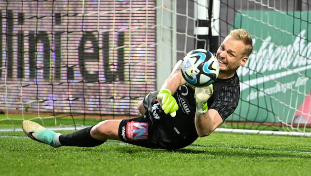 Goalie Domenik Schierl is a great support for Lustenau. (Bild: GEPA pictures)