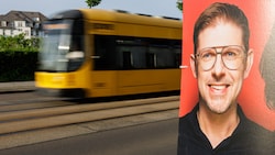 SPD-Politiker Matthias Ecke auf einem Plakat in Dresden in der Schandauer Straße, wo er angegriffen wurde (Bild: AFP/JENS SCHLUETER)