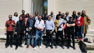 Die steirische Delegation vor dem Österreich Pavillon in Venedig