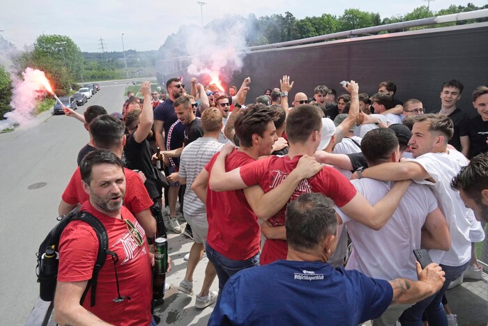 Große Emotionen bei Fans und Spielern in Graz.