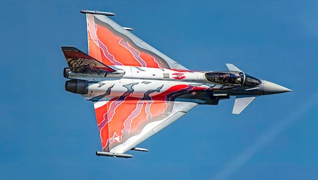 Hier der Eurofighter „Tiger“ im Bild. Die Flüge sind in einer Höhe von mehr als 12.500 Metern geplant, um das Auftreten eines Überschallknalls am Boden zu minimieren. Die Schallverteilung wird laufend dokumentiert. (Bild: Robert Kulterer/Bundesheer)