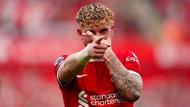 Harvey Elliott scored to make it 4-0 at the interval. (Bild: AP ( via APA) Austria Presse Agentur/ASSOCIATED PRESS)