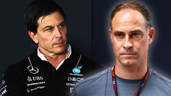 Mercedes-Teamchef Toto Wolff (li.) und Red-Bull-CEO Oliver Mintzlaff greifen sich verbal an. (Bild: GEPA pictures, APA/Getty Images via AFP/GETTY IMAGES/Mark Thompson)