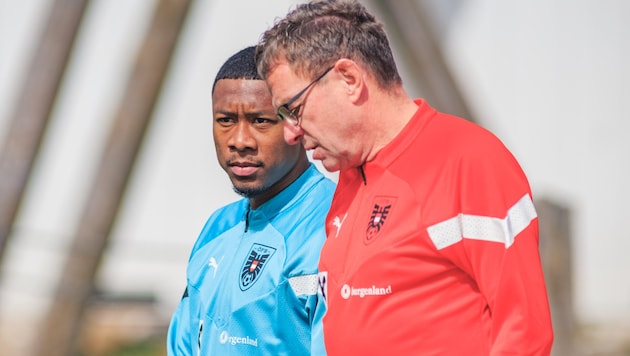 Teamchef Ralf Rangnick (re.) kommt nach den vielen Verletzten ins Grübeln. (Bild: GEPA/GEPA pictures)