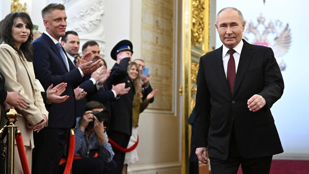 Der Kremlchef bei der Inaugurationszeremonie (Bild: AP ( via APA) Austria Presse Agentur/Sputnik/Sergei Bobylev)
