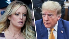 Stormy Daniels hat über mehrere Stunden ihre Begegnung mit Donald Trump vor Gericht beschrieben. (Bild: AP/AFPKrone KREATIV,)