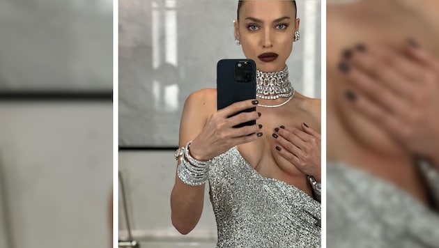 Irina Shayk Instagram'da sıcak bir selfie ile sevindi. (Bild: Krone KREATIV, www.instagram.com/irinashayk/)